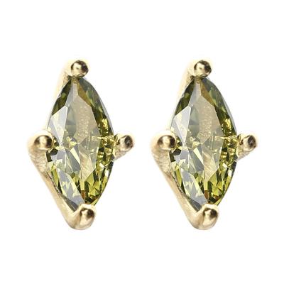 China Mini Stud Earrings Green Crystal Lead Free Nickel Free Zircon Earrings Tasty Women For Daily Jewelry for sale