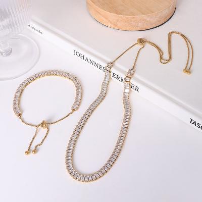 China Long Color Keeping Amazon Success Stainless Steel Jewelry Tennis Choker Chain Necklace For Women Gifts for sale