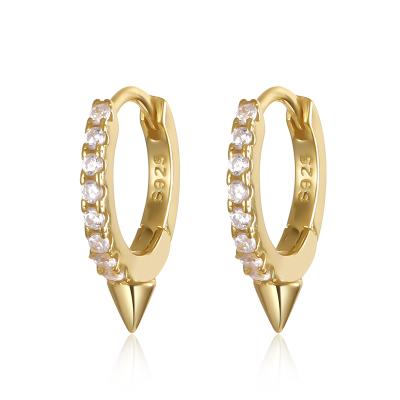 China High Quality 925 Sterling Silver Small Zircon Hoop Earrings Jewelry Huggie Circle Geometric Earrings Small for sale