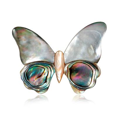 China Fashion Luxury Butterfly Shell Women Brooches Sweater Accessories Insect Pin Jewelry for sale