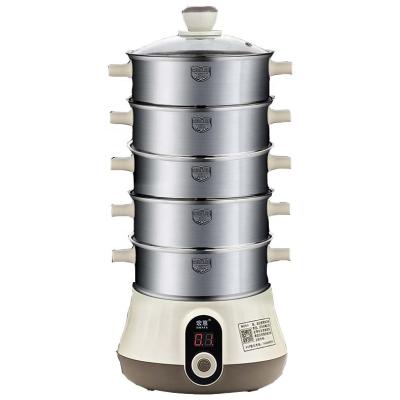 China Exterior Industrial 5 Layers Steam In 15S PP Stainless Steel Mini Plastic Electric Steaming Pot for sale