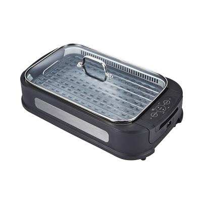 China Easily Assembled Non-Stick Coated Aluminum Smokeless Grill Pan 2 In 1 With Handles for sale