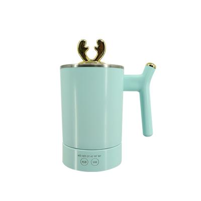 China Hotel Mini Portable 400ML Stainless Steel Stew Up Boil Keep Hot Electric Heating Mug With Antler Shape for sale