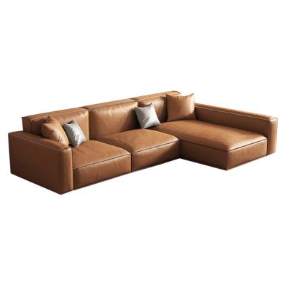 China The convertible wholesales American style l comfortable exclusive metal frame shape to assemble elegant leather furniture of leisure sofa set of real for sale