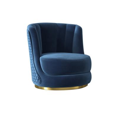 China (Other) Hot Selling Customized Club Rotating Lounge Chairs Adjustable Leisure Cafes Reception Simple Modern Blue Bar Velvet Luxury Rotating Lounge Chairs for sale