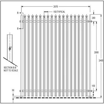 China China supplier easily assembled decorative single top curved steel spearhead palisade fencing tailored designs for johannesburg qym/homes for sale