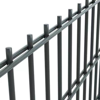 China Easily Assembled Two Sided Cheap Price Binding PVC Coated Iron Metal Double Rod Loop Barbed Wire Mesh Fence for sale