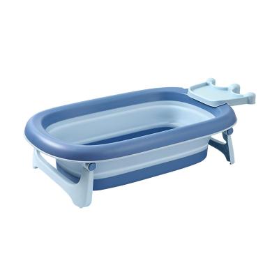 China 0-6 Years Portable Plastic Toddler Foldable Bathtubs Complete Folding Newborn Infant Bathtub Set Small Child Baby With Thermometer Cushion for sale