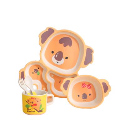 China BPA Free Customize Baby Bowls Baby Feeding Bowl Set Suction Child Feeding Tableware Set Plastic Tableware Set With Dish for sale