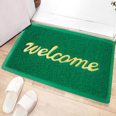 China Washable Custom Door Mat Pvc Coil Mat LOGO PVC Mat With Anti Slip Dot for sale