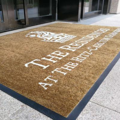 China Washable Custom Logo Anti Slip Entrance Welcome Rubber Door Mat For Front Entrance for sale