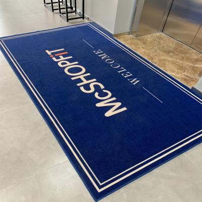 China Washable Custom Logo Anti Slip Entrance Welcome Rubber Door Mat For Front Entrance for sale