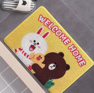 China Washable Good Quality Exquisite Waterproof Anti-slip Floor Mat PVC Roll Printed Door Mat for sale