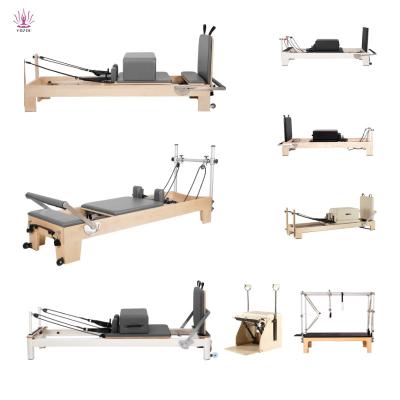 China High Density Maple White Oak Professional Pilates Reformer Five-Set Cadillac Ladder Barrel Chair Pilates Reformer With Trapeze Wood for sale