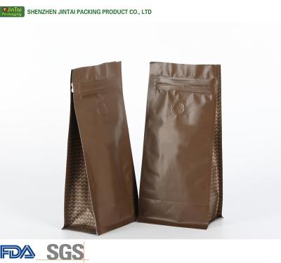 China BIODEGRADABLE flat bottom bag aluminum foil ziplock bag for drip coffee packaging /custom printing coffee bag with valve and ziplock for sale