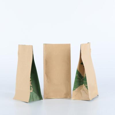 China China Supplier Food Side Gusset Brown Plastic Lined Kraft Paper Moisture Proof Bag With Window And Zipper for sale