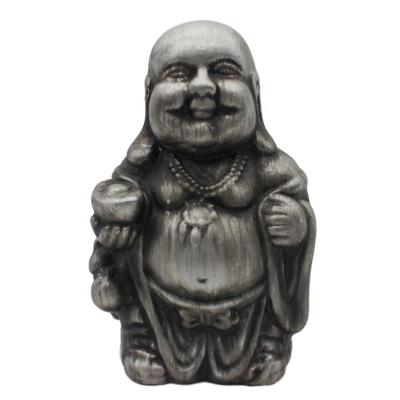 China China Custom Handmade Craft Supplies Ceramic Maitreya Buddha Ornament Statues Silver For Decoration for sale