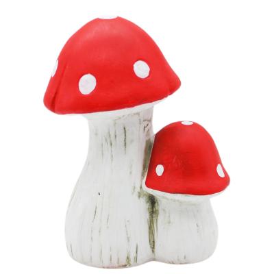 China Custom Cute Red Double Large Garden Deocration Garden Supplies Wholesales Mushroom Statue Ornament For Garden Decoration for sale