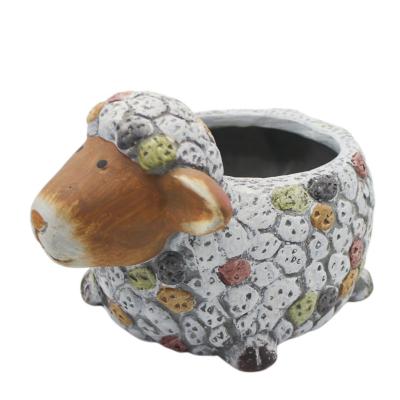 China Country Factory Custom Wholesale Garden Home Decoration Country Animal Sheep Ceramic Flower Plant Pots for sale