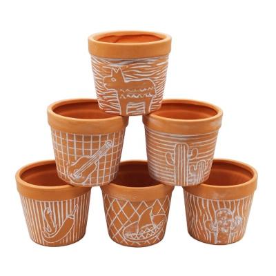 China Country round shapee wholesale ceramic flower planter plant pots home garden decoration country style for sale