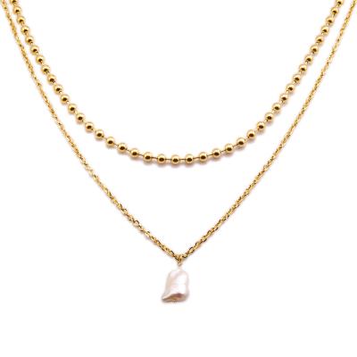 China Hot Selling TRENDY in China Non Tarnish Waterproof Gold Necklaces Women Necklace Beads for sale