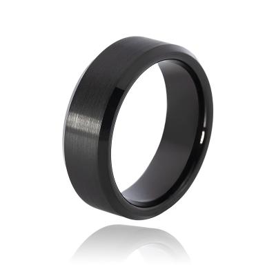 China Ring Men Comfort Fit Fashion Punk Tungsten Steel Rings 8Mm Wide Jewelry for sale