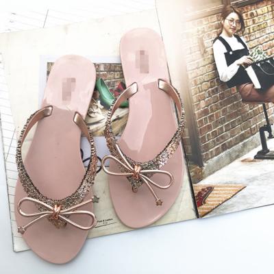 China 200 Pair Anti-Smell Plastic Beach Slippers Summer Toe Clearance Women Flip Flop Jelly Shoes Clad To Bow Shoes For Girls for sale