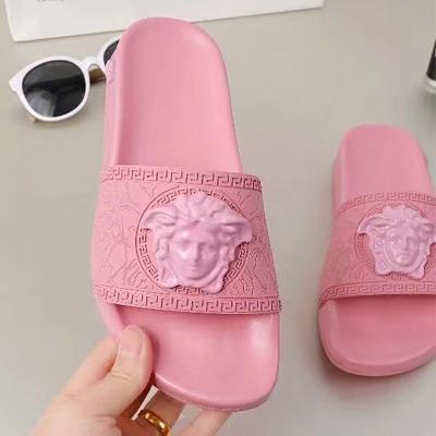 China 2022 Latest PVC Shoes Women Anti-slippery Platform Sandal With Head Adornment One-piece Non-slip Beach Comfortable Casual Slippers For Girls for sale