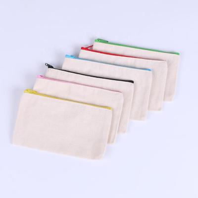 China Universal DIY Dress Cotton Canvas Pouch Bag Fashion Women Makeup Zipper Bag Design Travel Storage Bags for sale