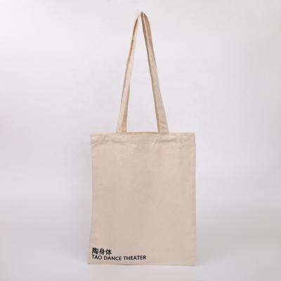 China Wholesale custom plain handled eco 10 oz cotton canvas tote bag with long strap handles printed silk screen shopping logo for sale