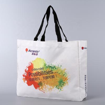 China Oxford Eco-friendly Wholesale Portable Promotion Reusable Shopping Handled 600D Polyester Tote Bag With Sublimation 1 Color Printing for sale