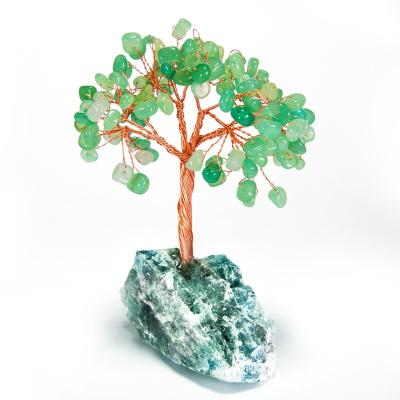 China Europe Mini Fengshui Bonsia Crafts Green Jade Crystal Green Aventurine Tree for sale