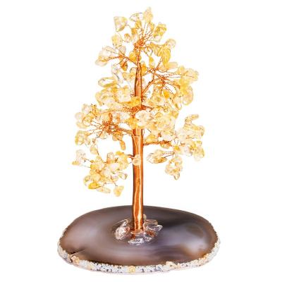 China Europe Crystal Feng Shui Money Fortune Tree yellow citrine wholesale for sale