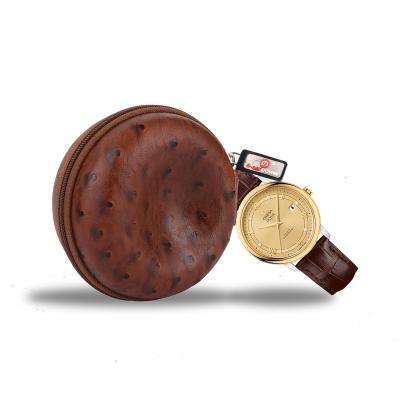 China Luxury Ostrich Watch Box Dustproof Shockproof Portable Eva Leather Watch Travel Hard Case for sale