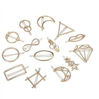 China Alloy Western Tasty Geometric Hairpin Multiple Cavity Pattern Hair Clip For Women Girls for sale