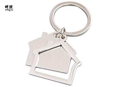 China House Shaped Blank Metal Keychains Shiny Silver Plating For Any Logo for sale