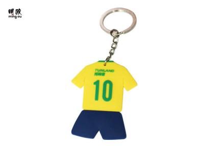 China Specialized Number Soft PVC Keyrings Custom Sport T - Shirt 3D Color Fill Logo for sale