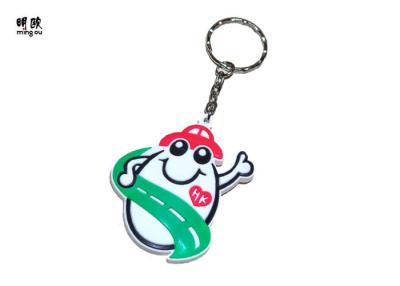 China Smile Face Soft PVC Keyrings HK Cartoon Silver Color Finished for sale