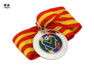 China Blank Metal Custom Soccer Medals , Commemorative Custom Gold Medals Epoxy Sticker Logo for sale