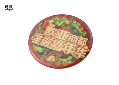 China Christmas Metal Lapel Pins Custom Stainless Steel 4C Print Logo With Epoxy for sale