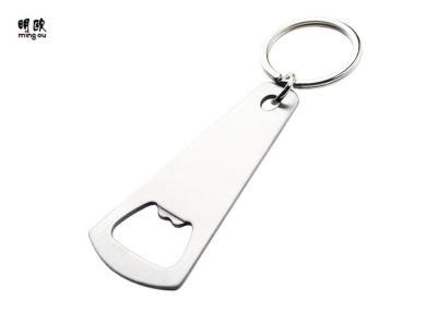 China Blank Beer Opener Keychain , Brush Nickel Stainless Steel Bottle Opener for sale