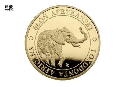 China El cobre de encargo raro 2.o del oro de los colectores de monedas del desafío del elefante grabó en relieve el logotipo en venta