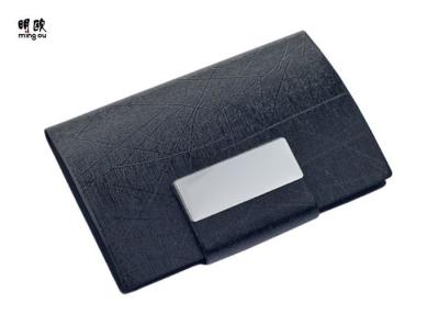 China Black Wallet Leather Credit Card Holder , Personalized Business Card Organizer for sale