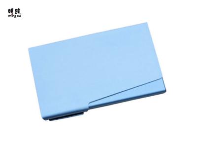 China Small Compact  Business Card Holder Case Promotional Blue Square Shape for sale