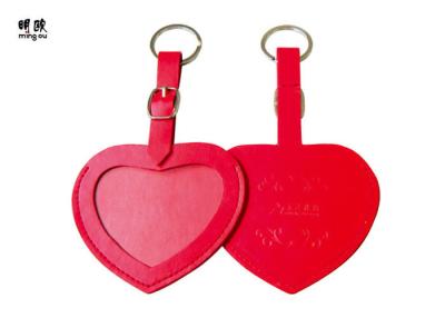 China Red Heart Luggage Tag PU Leather , Hot Press Custom Engraved Luggage Tags for sale