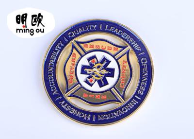 China Silver Color Custom Challenge Coins / Cut Out Metal Souvenir Coins With Soft Enamel Logo for sale