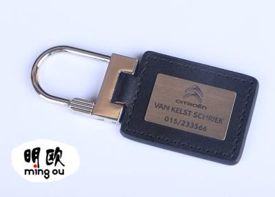 China Personalised Zinc Alloy And Leather Key Chains Stainless Steel Sheet Logo for sale