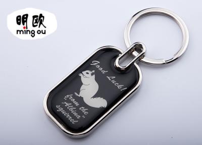 China Black Custom Metal Keyrings / Environmental Protection Keychain Key Holder for sale