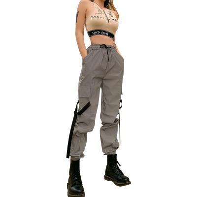 China Strictly Checked Factory Made Breathable Reflictive Cargo Pants Loose Straight Women Casual Pants for sale