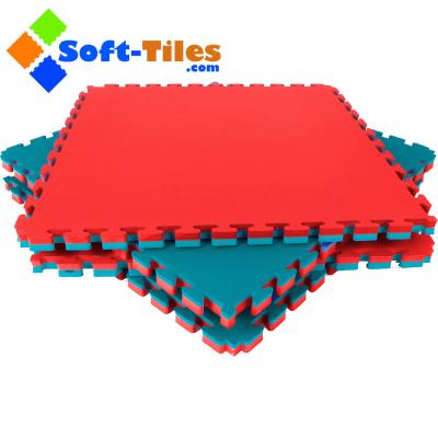 China Red Green 120kg/Cbm 20mm Foam Gymnastics Mat 1m*1m for sale